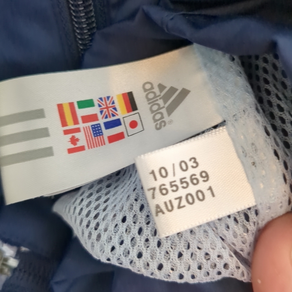 Adidas Windbreaker Women's Medium Navy Light Blue Spring Jacket Light Weight - Picture 7 of 8